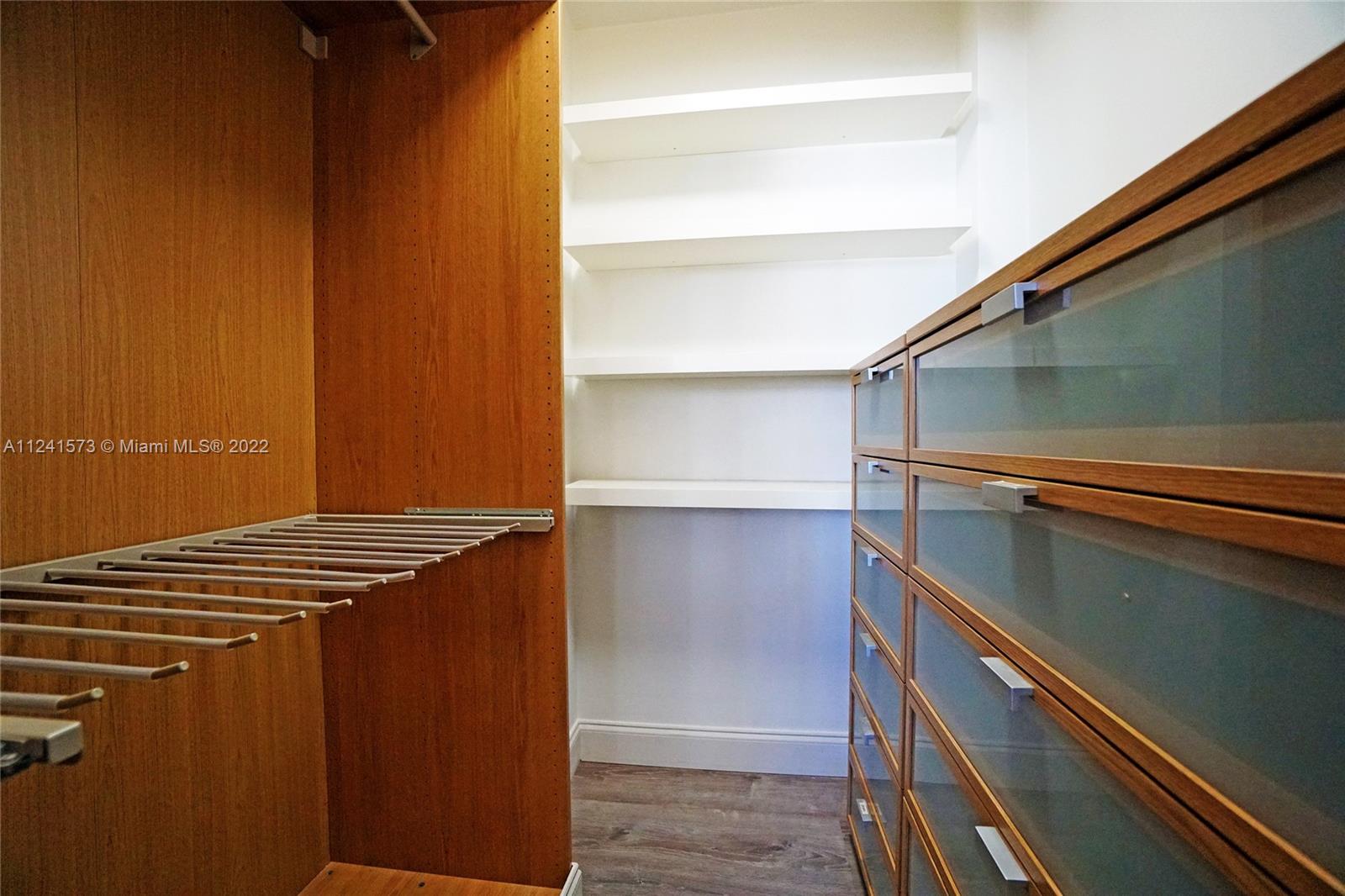 One of two master bedroom walk-in closet with built-in.