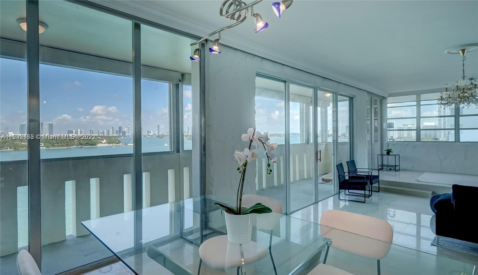 Direct Water View, Oversized Terrace, Full of Natural Light. This Corner Penthouse will make you enjoy unforgettable sunsets, with the bay and skyline right in front of your eyes. Large spaces throughout the unit, Extensive Terrace with exceptional views directly on the water, for your outdoor dining in the wonderful Miami weather looking the sunset. Full amenities Building, Pool area recently renovated, Gym, Jacuzzi, Barbecue Area, and a Private Dock with the condo just below the building, available with an additional monthly rent. Everything you need for enjoying South Beach.