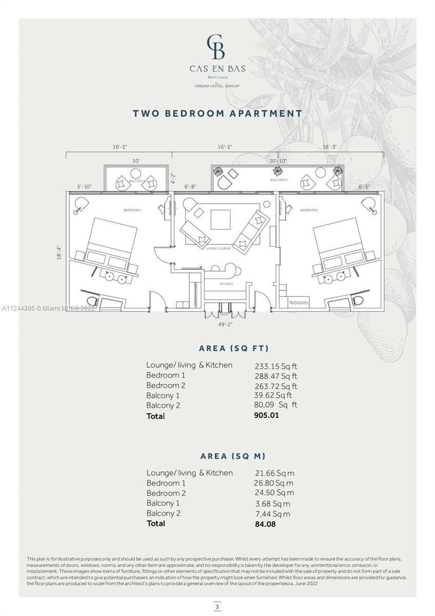 Two-Bedroom Suite Floor Plan
