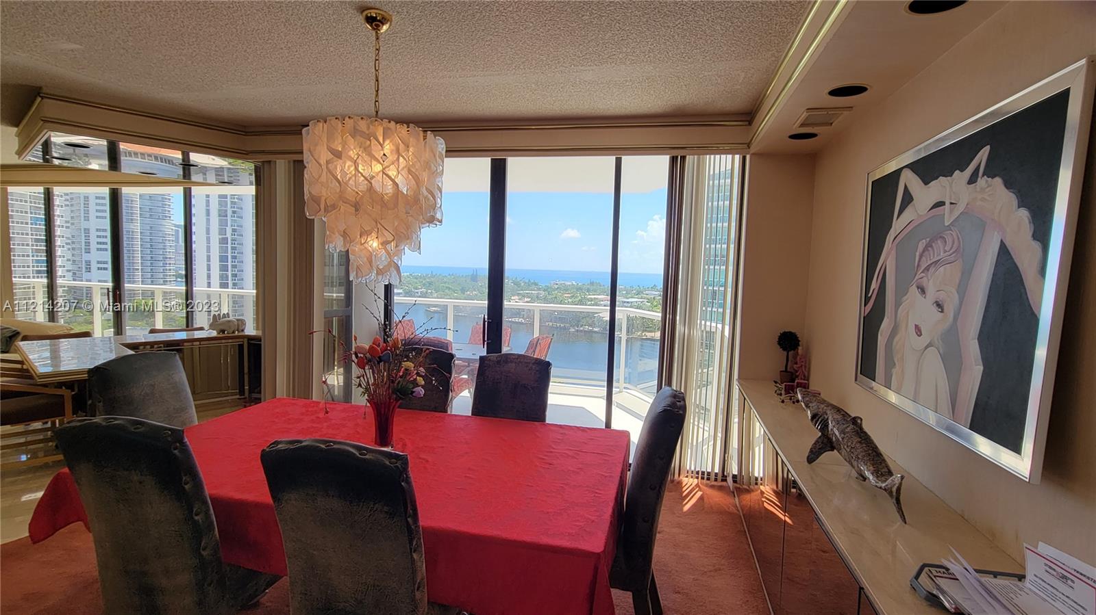 dining room table and view