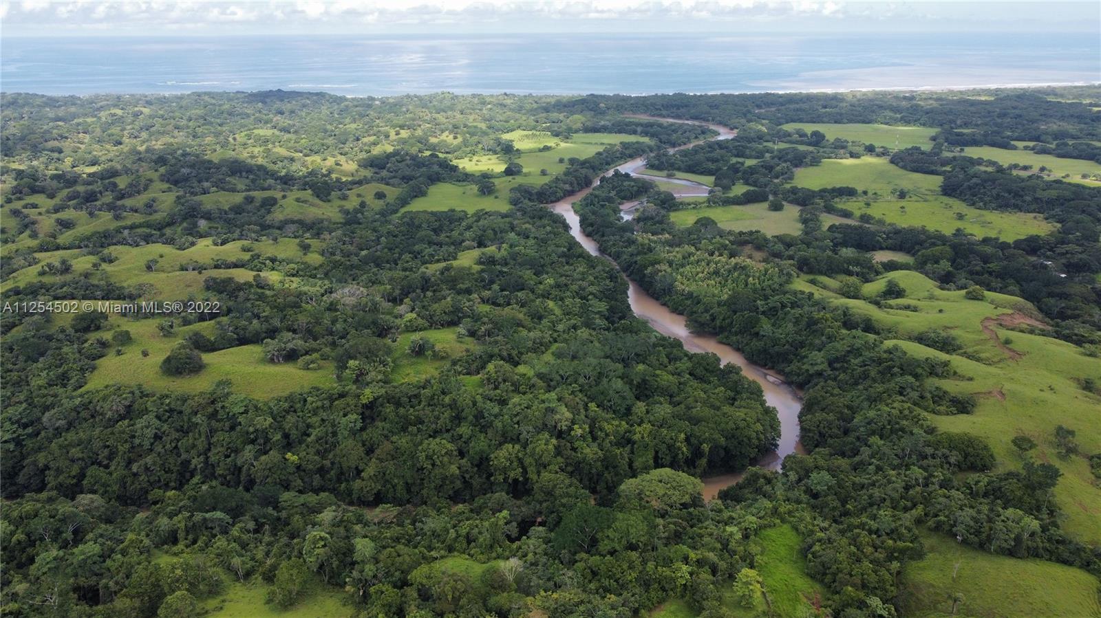 The main access road or national route that crosses the farm from one side to the other. Here you can also see the different views of the entire coastline that are found in this farm, which makes a very broad panorama of the entire coast from the northern part of Puntarenas to the southern part of the Guanacaste savanna where the Bongo River has its mouth.