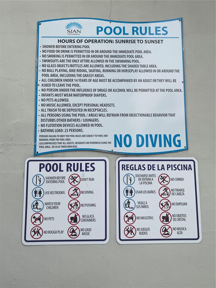 pool rules