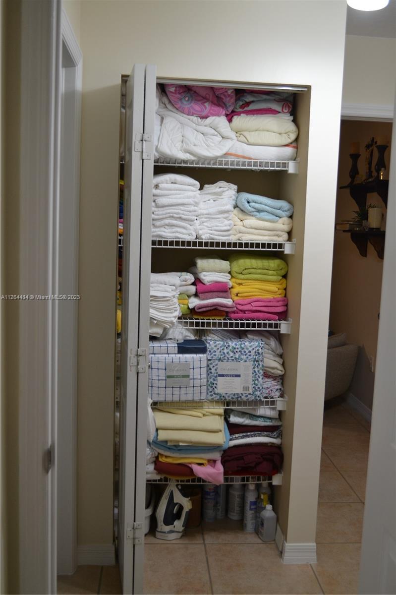 Spacious linen closet.
