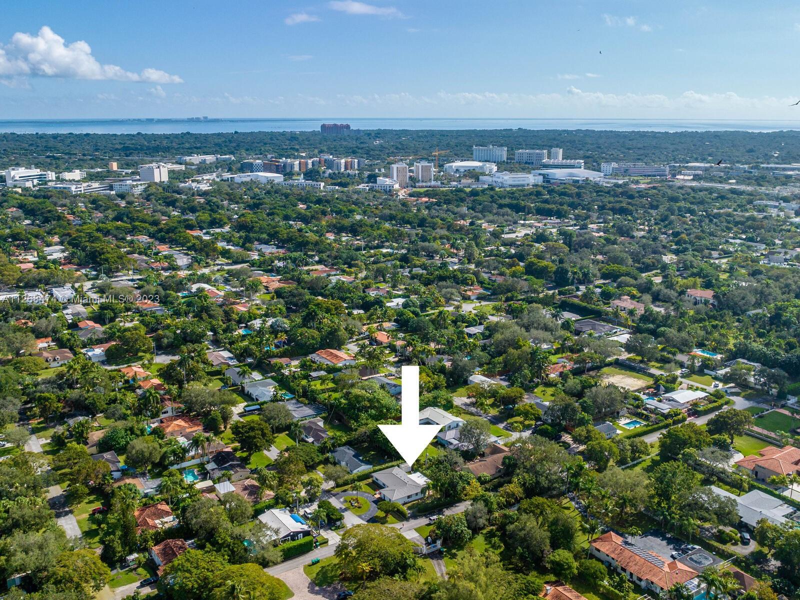 Location, location, location!  Proximity to University of Miami.  You can see the tall building in the background and Biscayne Bay in the Horizon