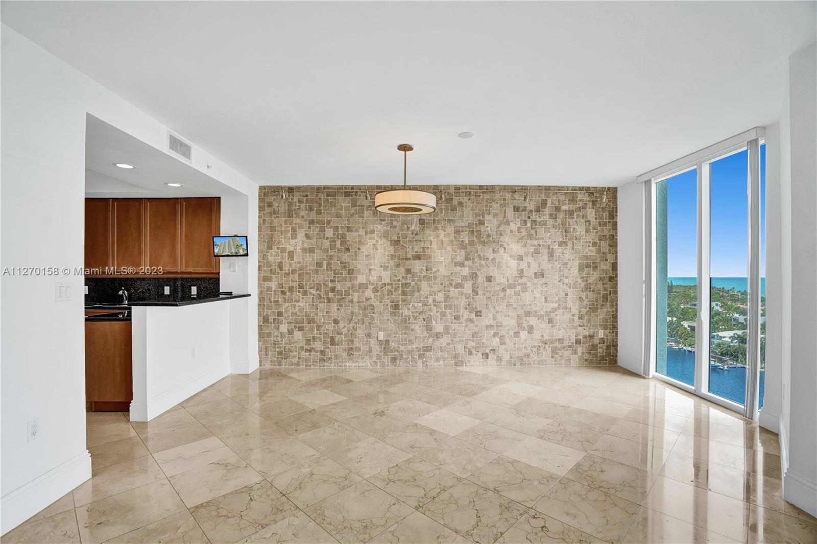 Spacious dining room for a large table and an excellent view.