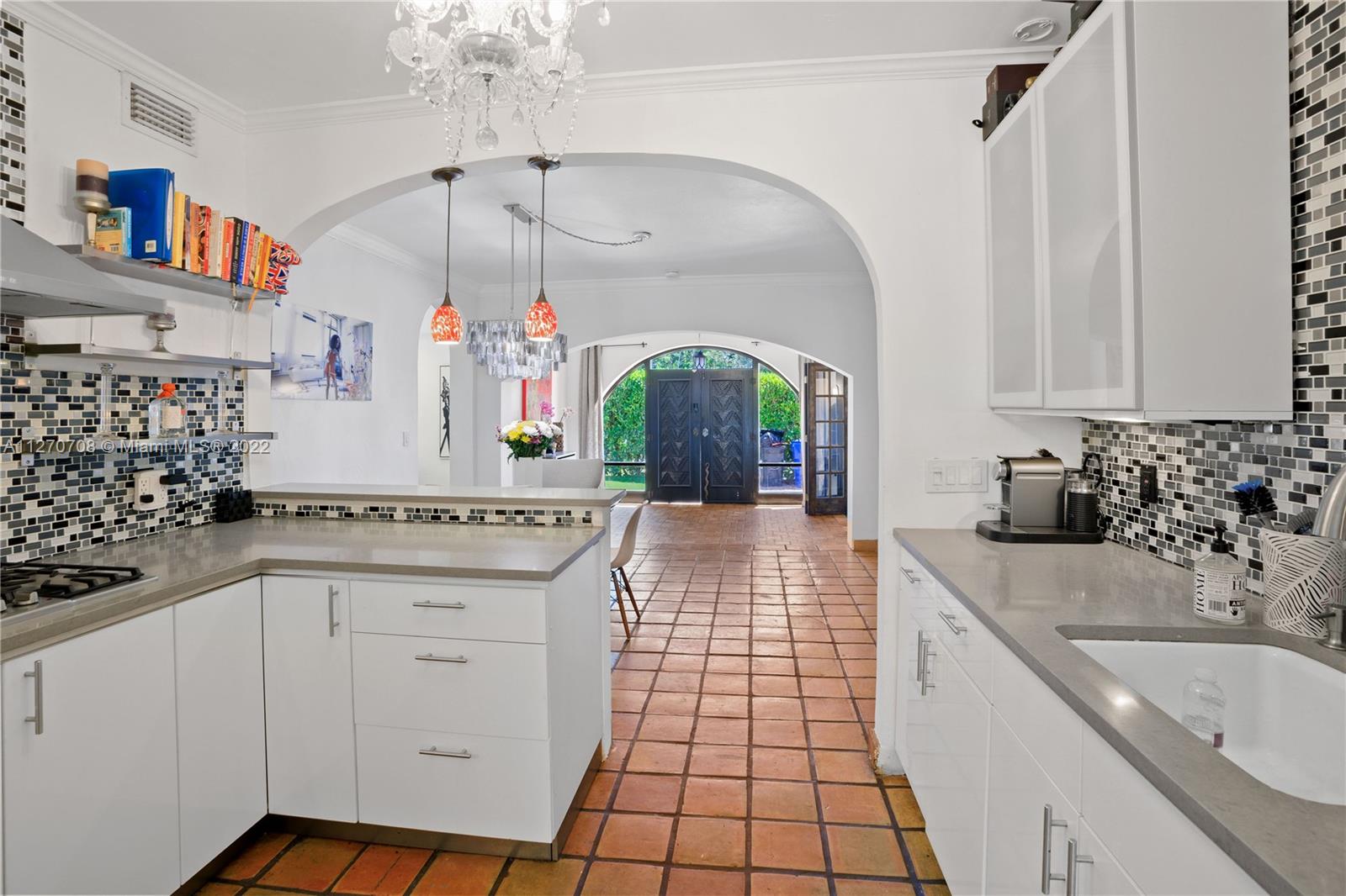 Kitchen looking towards the front door.
