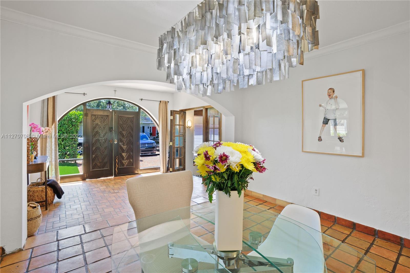 Foyer Entry with double doors.