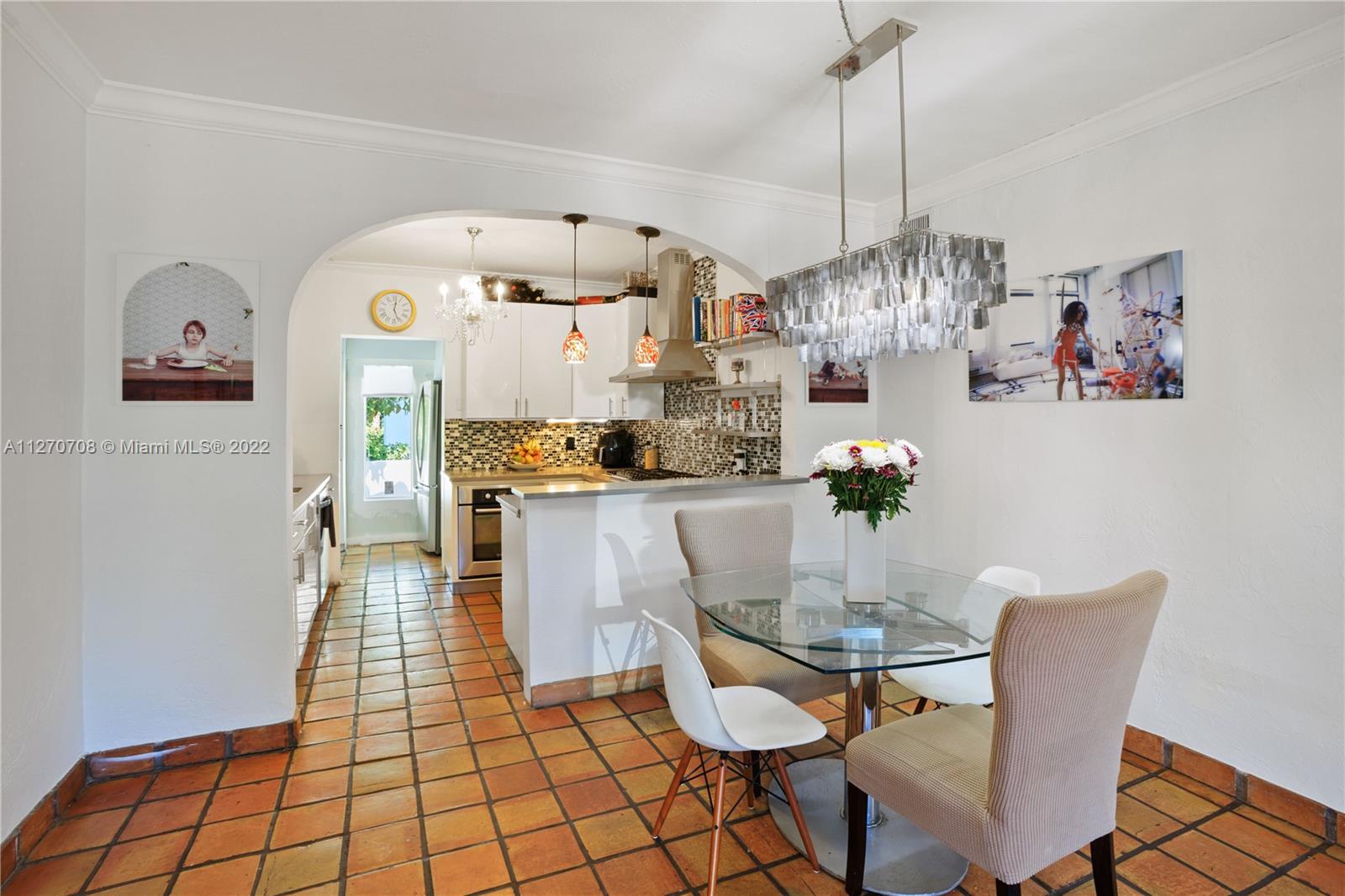 Dining room and kitchen