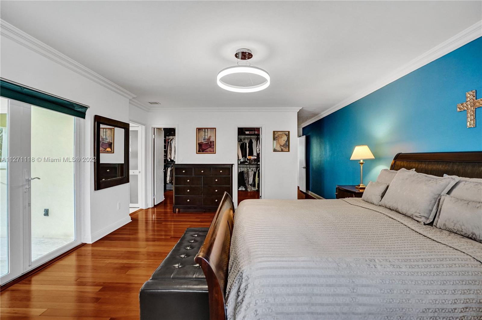 French Cherry Wood Floors in Master Bedroom