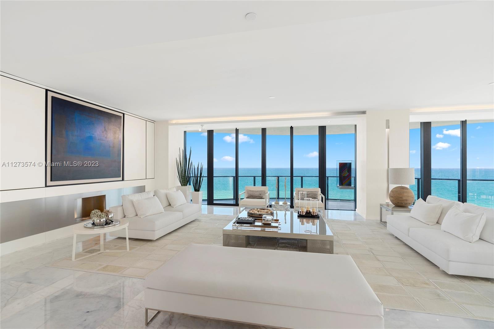 Beautiful condo designed by renowned interior designers Jay Britto and David Charette available for rent. This fully furnished,white marble full floor luxury unit, with 4 beds & 5.5 baths, has been decorated with exquisite taste. An outstanding Murano Chandelier welcomes you to the living room with some other distinctive installations throughout the residence. Wrap around balconies with 360 views make this full floor unit breathtaking. Miele appliances in the kitchen with outdoor BBQ on the balcony. 
CRESTON touch panels and IKATU full motorization of shades and lights.
Building amenities : gym/spa facilities/pilates room/private wine cellar/full beach/pool services/business center/ food menu provided at the second floor and more...