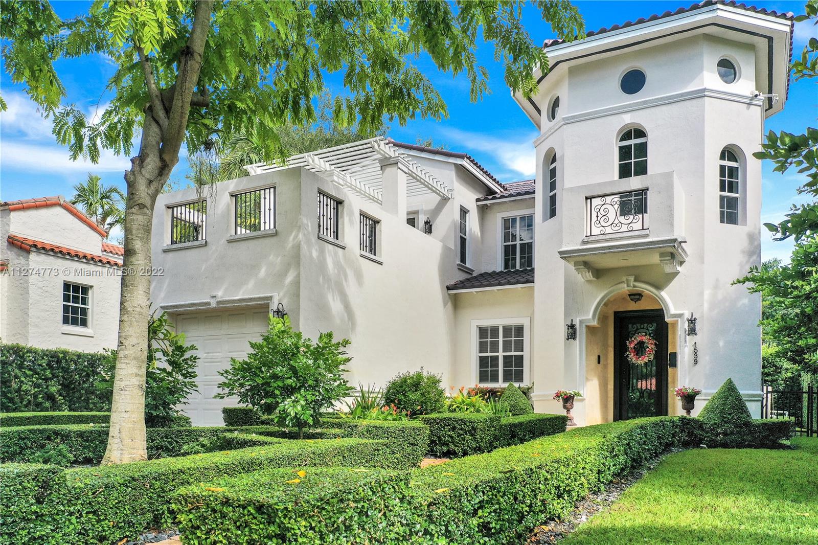 Coral Gables Gem! 4 Bd/3 Ba Home, 4th bedroom converted to den. Offers a Mediterranean Design w/multiple terraces/balconies, showcasing City views. Prime Gables Location, minutes from Historical sites, venues, restaurants, & shops. Newer Built home was Upgraded in 2019 w/high-grade finishes throughout. Italian Design MIACUCINA kitchen w/oversized island, Quartz Waterfall Countertop, Built-In Appliances (Double SubZero Fridge(s) & Wine Fridge), Wolf Range (gas), & Asko Dishwasher. All Hurricane Impact Windows/Doors & New 2022 Roof w/10yr Transferable Warranty. Marble Floors throughout w/newly Remodeled Baths. Open FloorPlan w/extended lanai, exterior travertine flooring & pool for entertaining. Professionally Landscaped- Immaculate Home shows like a Model & includes partial furnishings.
