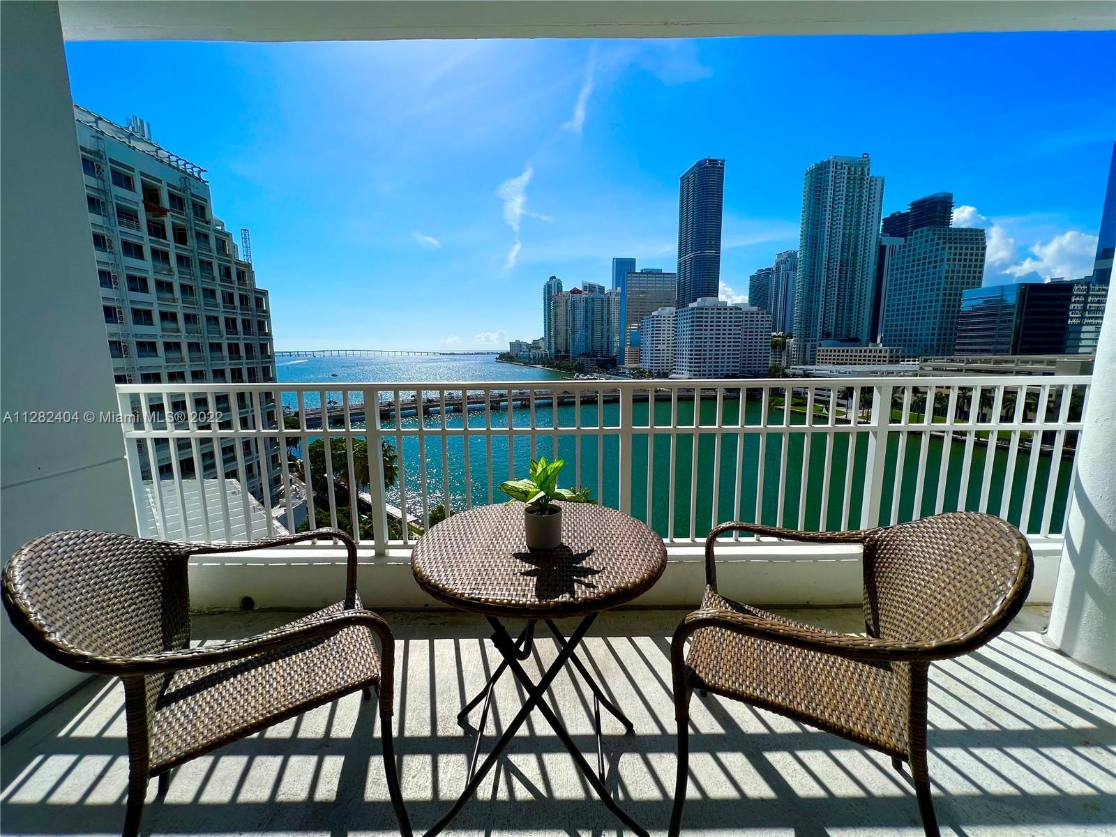 Beautiful 1 bed/1.5 bath unit that offers spectacular water views in the prestigious Courvoisier. Remodeled Kitchen and new floor. Enjoy the wonderful building amenities such as heated pool, media center, theater, billiard room, gym, racquetball courts, 24-hour security, valet and just minutes away from Brickell City Centre, Downtown Miami and Miami Beach with its best local markets and restaurants a few steps away.