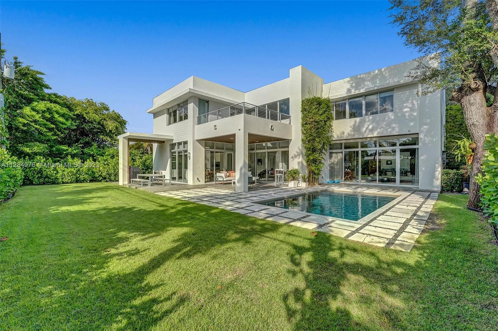 Sophisticated and elegant contemporary Home in the highly desirable High Pines featuring a minimalist design with open spaces that flow seamlessly for tranquil indoor-outdoor living. The living area has soaring ceilings and walls of glass that look out to lush landscaping, a beautiful pool, and a summer kitchen. The gourmet kitchen is a masterpiece with beautiful Mia Cucina cabinetry, quartz island and countertops, Wolf, SubZero, and Miele appliances. The main suite features a gorgeous bathroom with a soaking tub, frameless glass shower, dual vanities, and a spectacular walk-in closet. Perfect for entertaining. Highlights include a solar panel, smart-home system, maid’s quarter, 3 terraces, laundry room, and a 2-car garage. The best LOCATION, close to the best schools! A Must see!