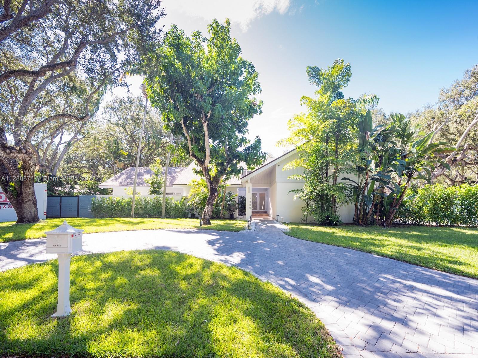 SMART home 1 block away from Old Cutler Rd. Rent this gorgeous remodeled 4 bdm 2 1/2 bath corner lot home on a 16,800sqft lot. Enjoy the open floor plan w/soaring vaulted ceilings, custom design kitchen w/13ft waterfall island overlooking pool & backyard. Built-in dry bar & buffet table w/elegant dining area. Enjoy one of a kind loft office area w/glass panels w/views to the living room & pool. Comes w/a beautiful screened in heated pool & spacious backyard where you can entertain, enjoy &/or relax. Features a fully equipped gym, impact windows/doors, sec system, 2 driveways, gated property & more. Comes partially furnished from Restoration Hardware, including the famous “Cloud Sofa.”  Close to all the best schools. Can be rented short term.