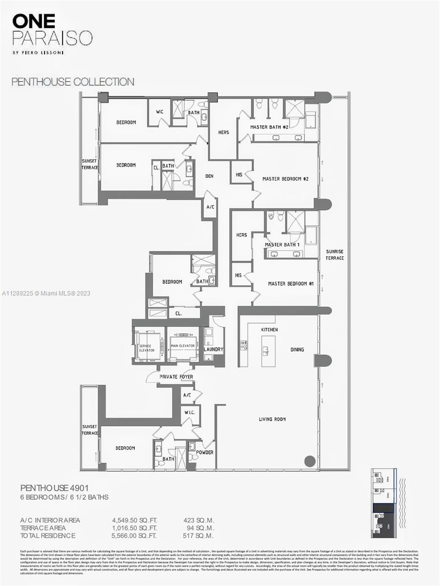 Developer's floor plan 1.5 Penthouses combined. Over 5,000 sqft total