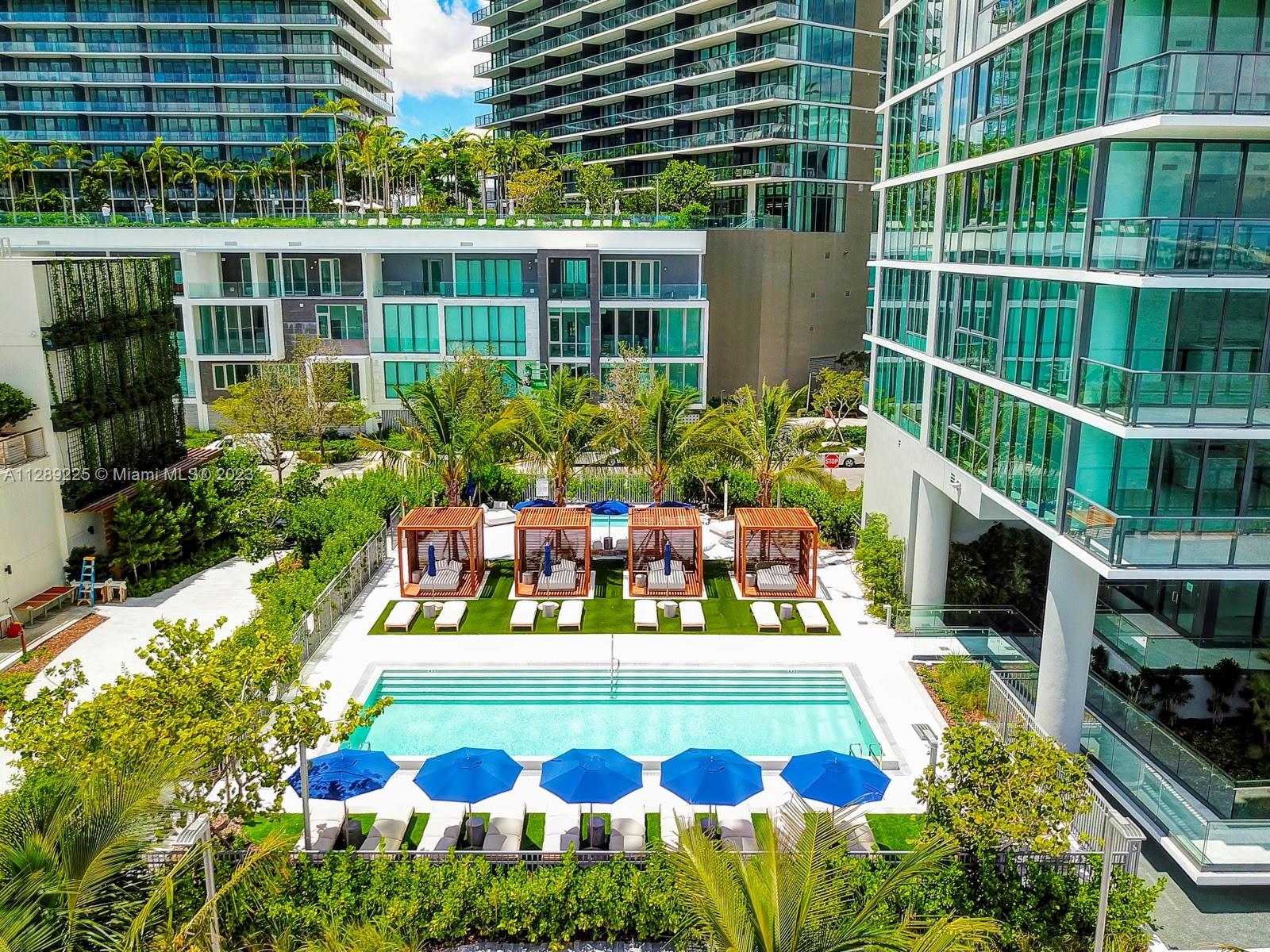 Ground level sun bathing and pool area