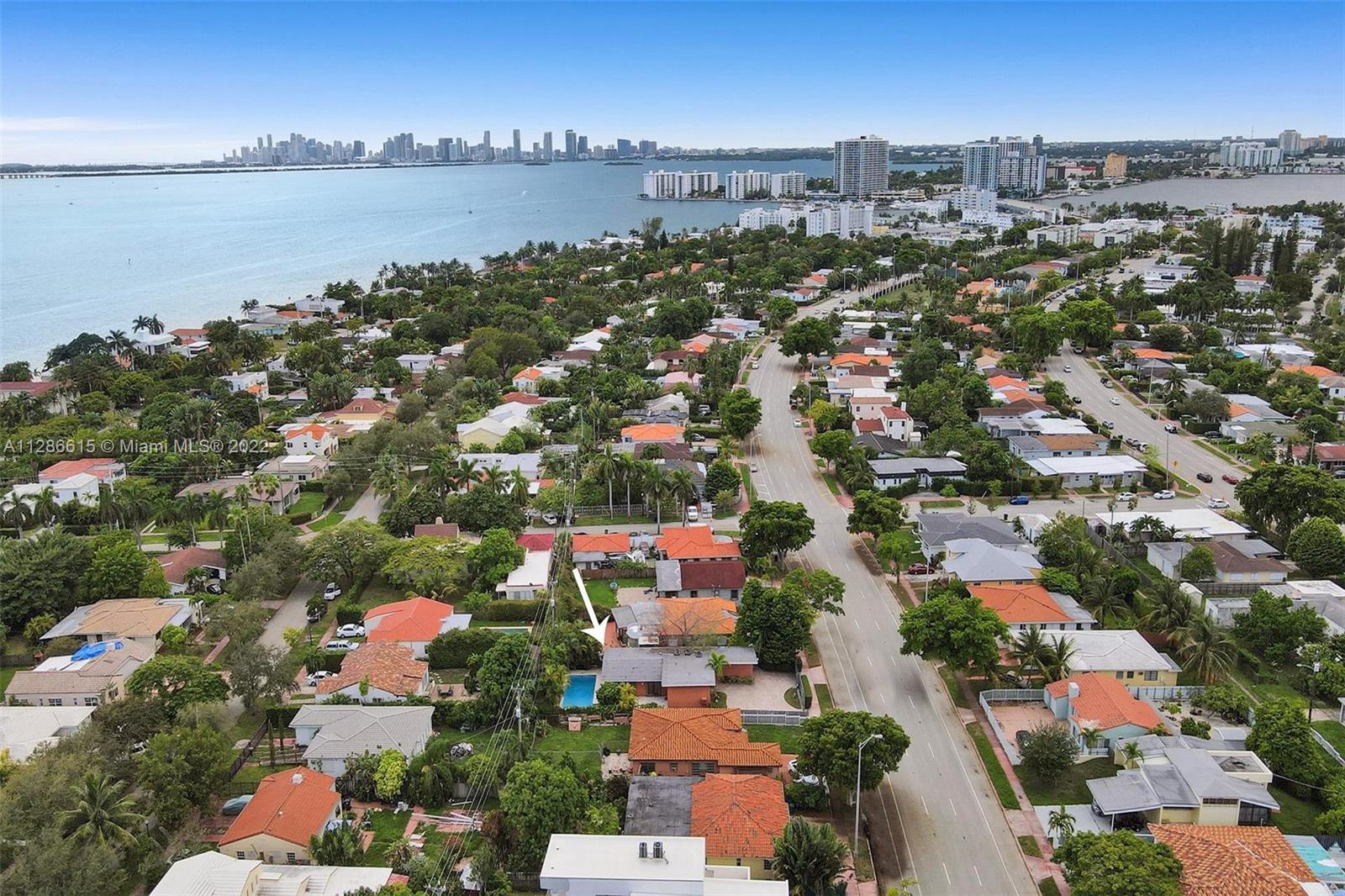 Notice Downtown Miami and Brickell area in the back.  The home is approximately 20 minutes from the Downtown / Brickell area and Miami International Airport.