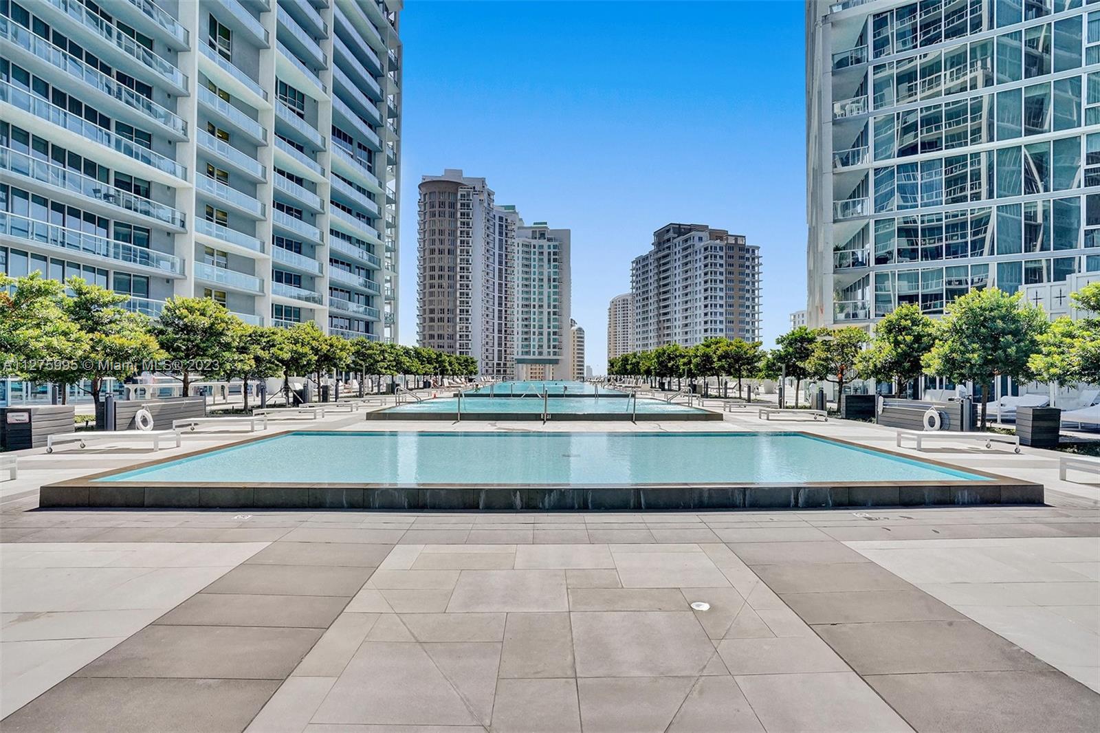 Icon Brickell has a lap pool, hot tub and reflection pool