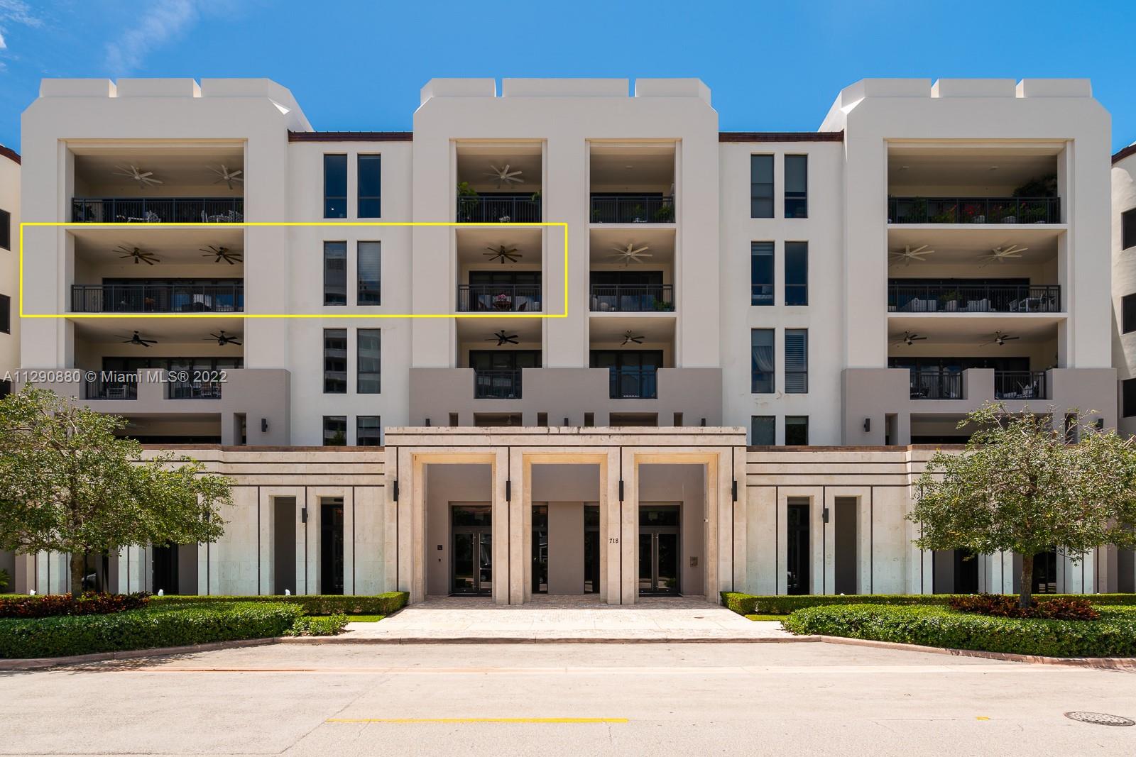 One of the Newest Buildings in Coral Gables, Biltmore Parc has become the most respected preeminent boutique Luxury Condominium with 24/7 concierge service & only 32 units! The private elevator opens into your foyer & you see the high ceilings, the open floor plan, the gorgeous floors, the open kitchen with all SS Bosch Appliances with a snack/Bar countertop & the amazing “Nano Doors” that fold to the sides and opens 22’ wide to your exterior terraces. This 2,100SF 2Bdrm/2.5 Bath plus Den/office/Laundryroom with full sized GE Washer/Dryer has a large primary Bdrm 14’ X 17’ with a 13’ X 12’ walk in Closet and the primary Bath 11’ X 12’ that has dbl vanities, large shower and separate Roman tub. This unit is being sold with all Sony TV’s, & 2 parking spaces.