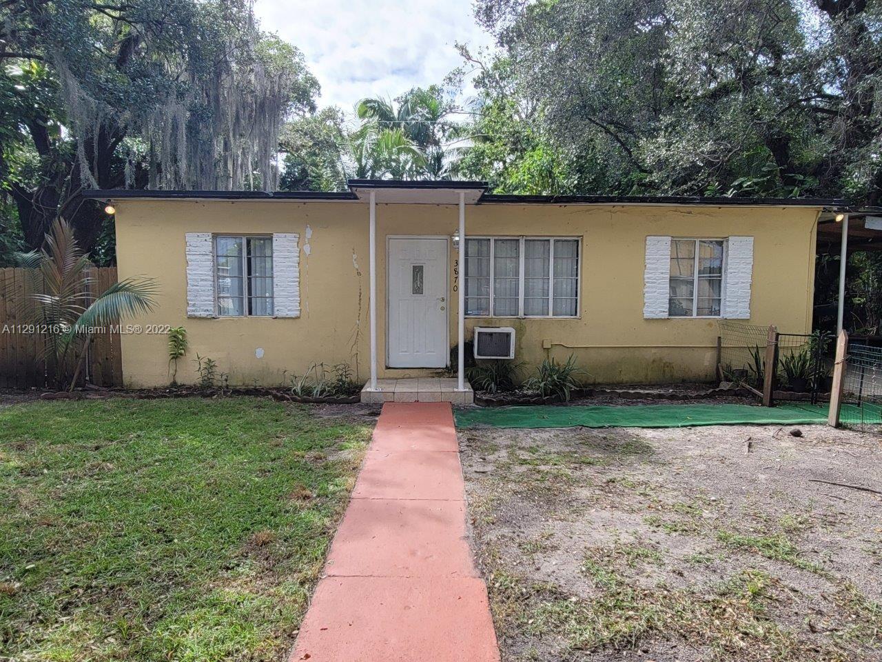Opportunity awaits a savvy Buyer in Coconut Grove. Original 3/2 home on a beautiful lush lot can be rehabbed or dropped. 80 x 100 lot meets ideal NCD2 requirements.