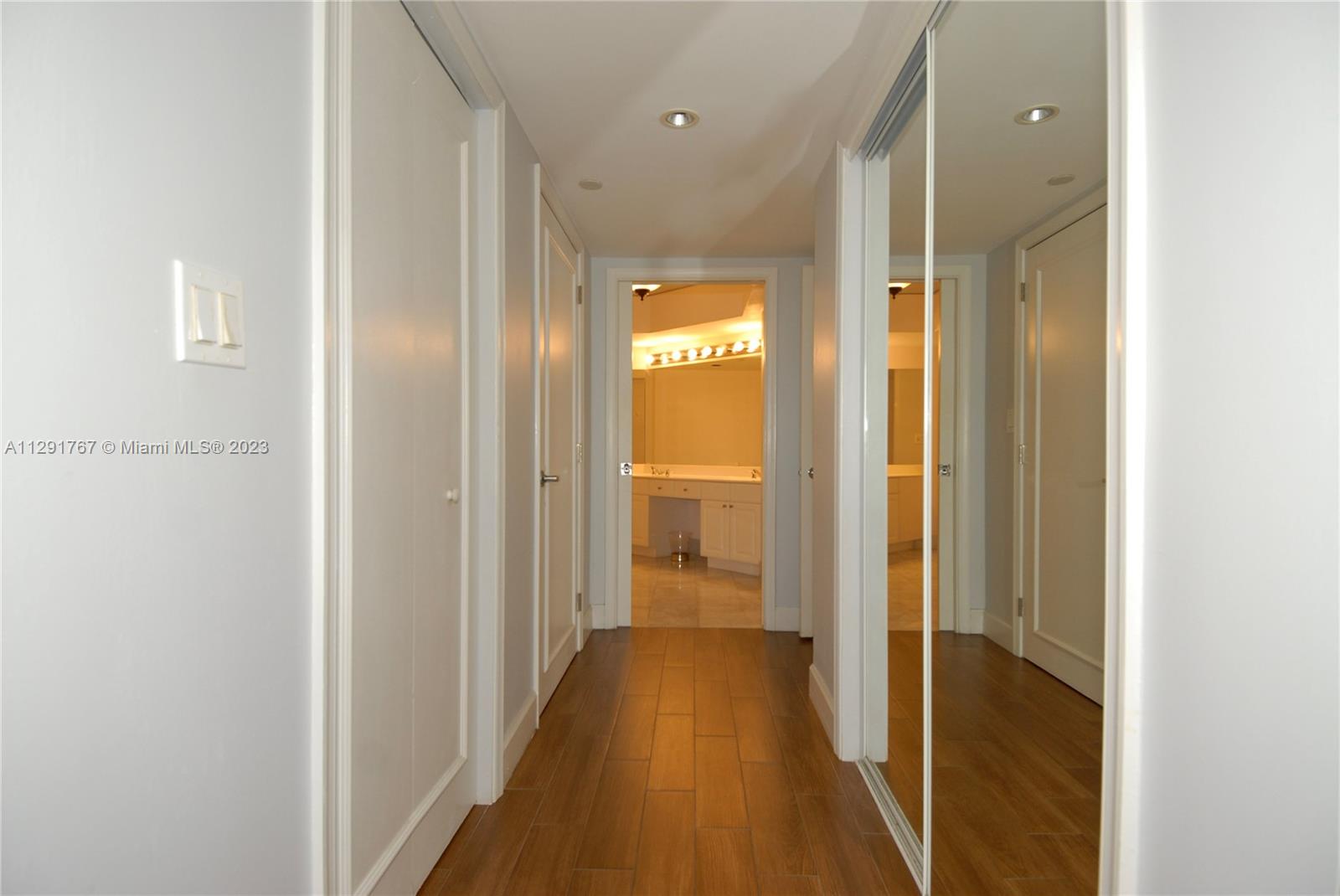 Master Hallway with walk-in closets off