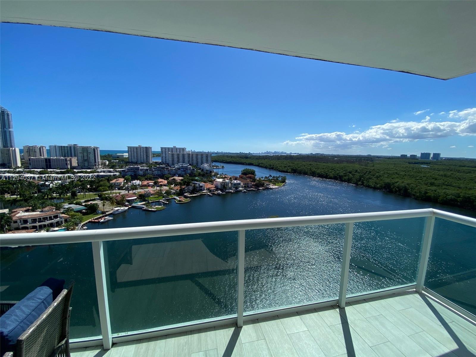 Amazing views from this high floor 3 bedrooms, 3 Baths. White large porcelain tiles. Flow through corner unit. These were the most sought after units in the building with views in all bedrooms, kitchen and living area. The kitchen and living areas have South Intracoastal, park views and partial ocean views. Views will never be blocked. The building is only a block to the beach and it offers some of the best amenities in the area (tennis, spa, massage room, gym, social rooms and a beautiful pool with bar). The unit has one assigned parking space and the building offers valet service. Location is amazing being just minutes to Aventura Mall, Bal Harbour shops and main restaurants in the area. The building is wall to wall with the new Jewish Center which is under construction.