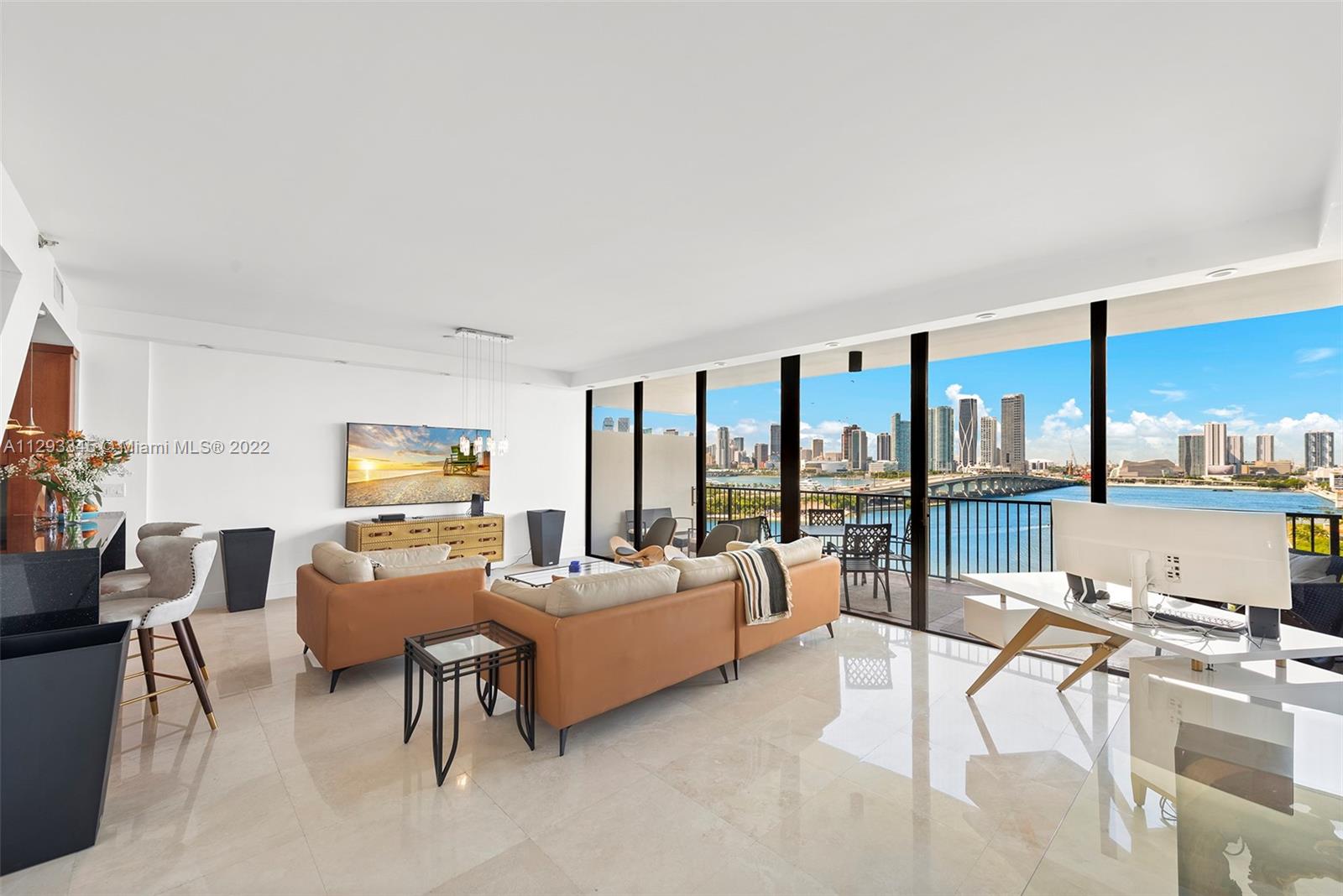 Beautifully appointed 2-story residence w/ unobstructed bay & skyline views! This luxurious 1 BD/1.5 BA unit boasts over 1,000 Sq.Ft. of living space, two spacious terraces, floor-to-ceiling glass windows, open living & dining rooms, kitchen w/ breakfast bar & wine fridge, oversized patio on the main level w/ spectacular sunset views, & spacious bedroom suite upstairs w/ large private terrace! Located on the Venetian Islands, one of Miami Beach's most desired locations, between South Beach & Miami's downtown arts & design areas! This full service luxury building offers security, concierge, doorman, 2 pools w/hot tub, tennis courts, basketball court, barbecue area, fitness complex w/ spa & sauna, children's play area, dog park, complimentary guest parking, & more! ALSO AVAILABLE FOR RENT!