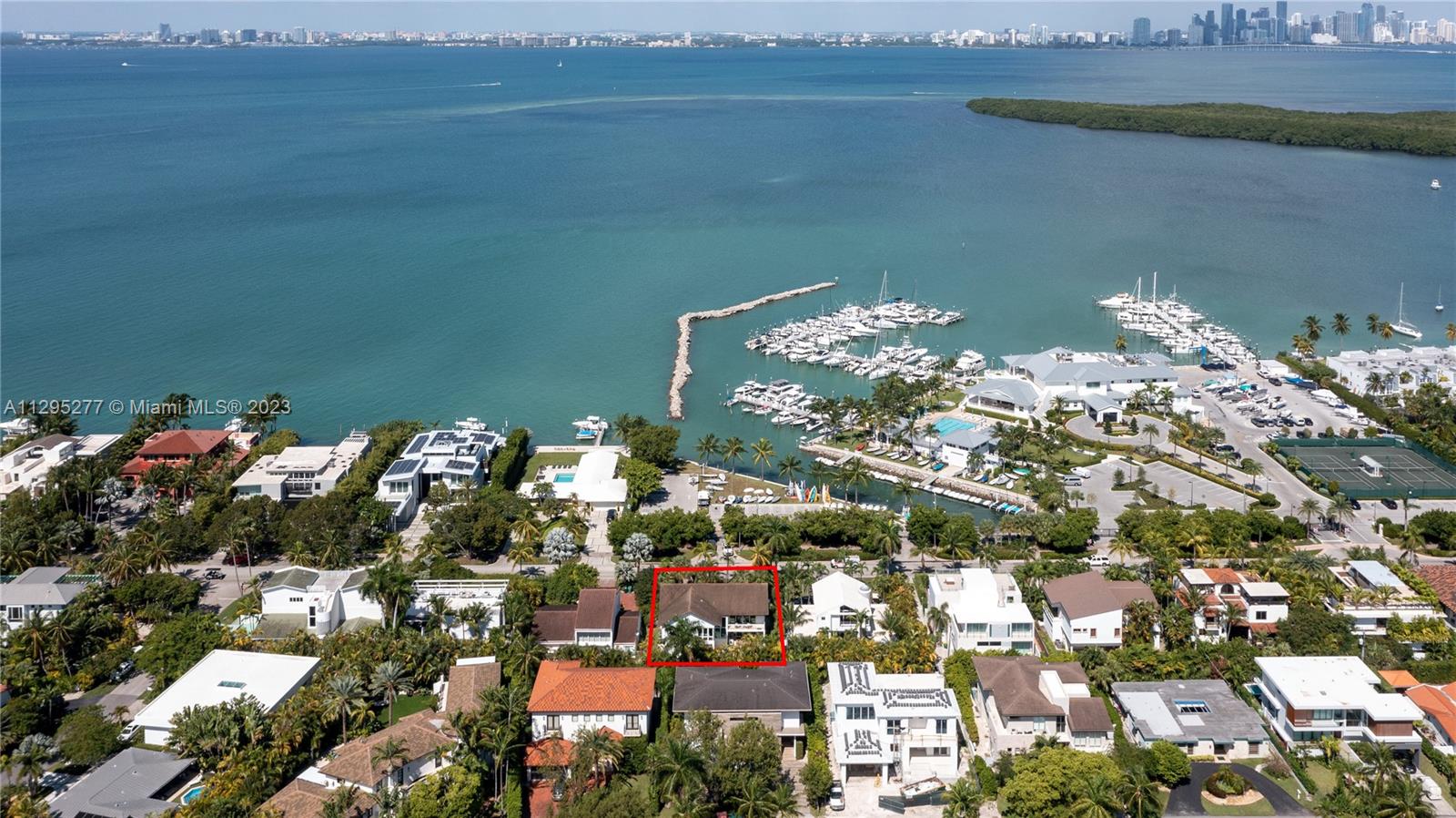 UNIQUE LOCATION IN FRONT OF KEY BISCAYNE YACHT CLUB. ONE OF 8 HOMES FACING KEY BISCAYNE YACHT CLUB.