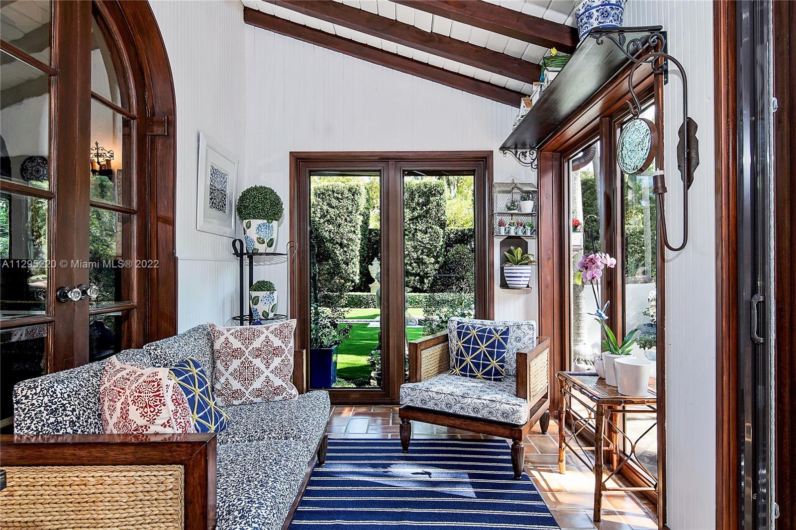 French Doors open to Courtyard