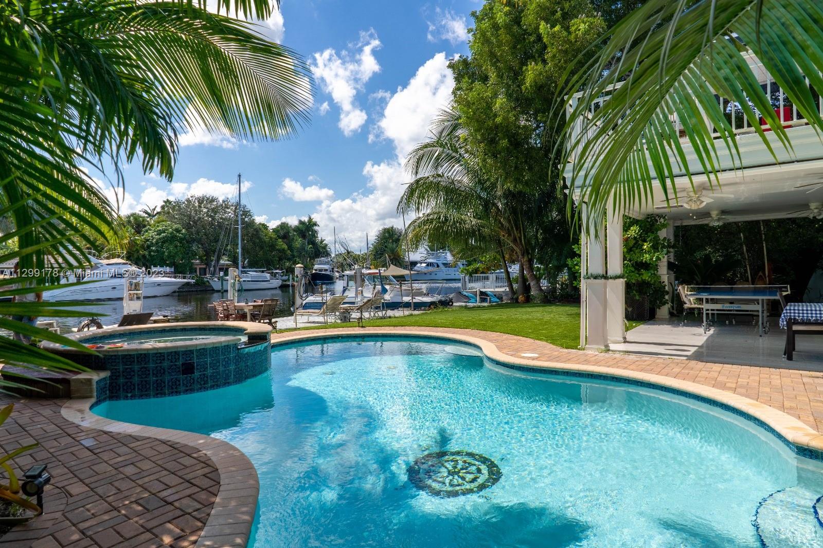Amazing Intercoastal front 2 floor private home with 95 feet long deck with a pool and Jacuzzi. Ground floor has kitchen dinning area, 2 bedrooms , media room, office, 2.5 bathrooms , gym. First floor has kitchenette, living room , a large terrace, tv room with sofa bed, 4 bedrooms and 4 bathrooms.