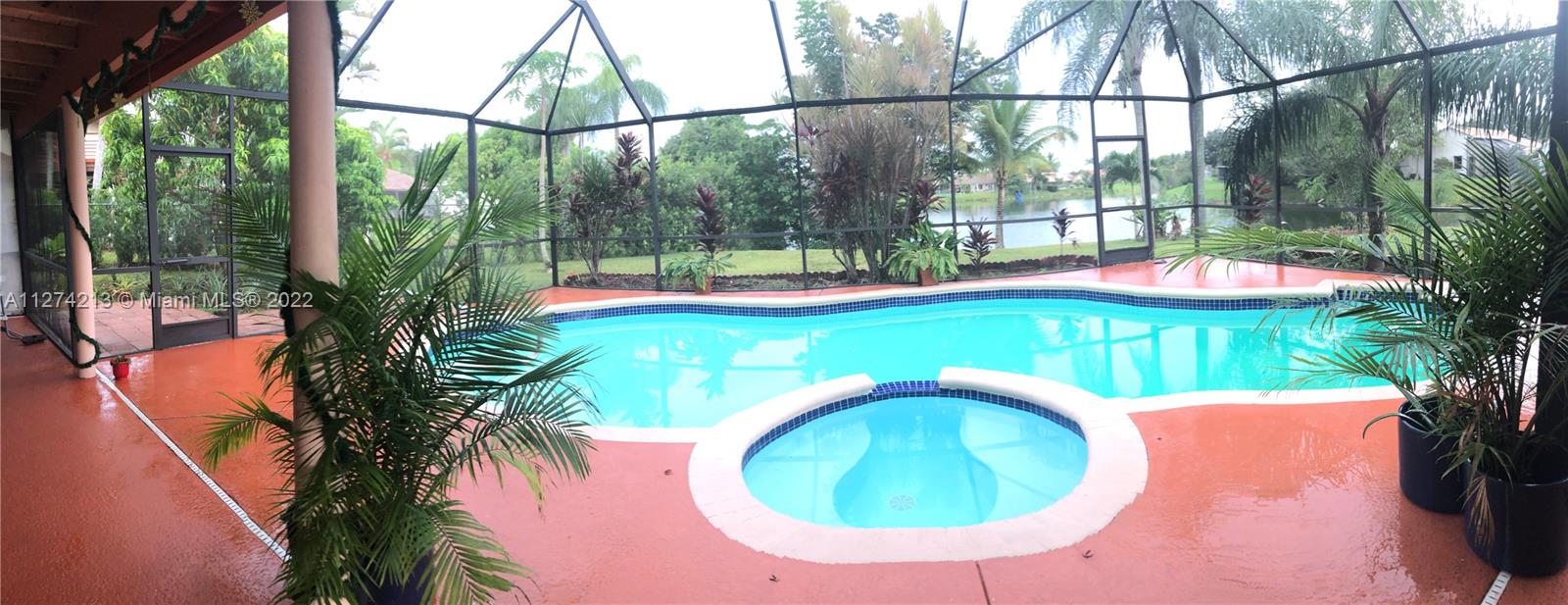 The pool and spa are fully screened for privacy. The patio is a wonderful place for barbecues and entertainment.