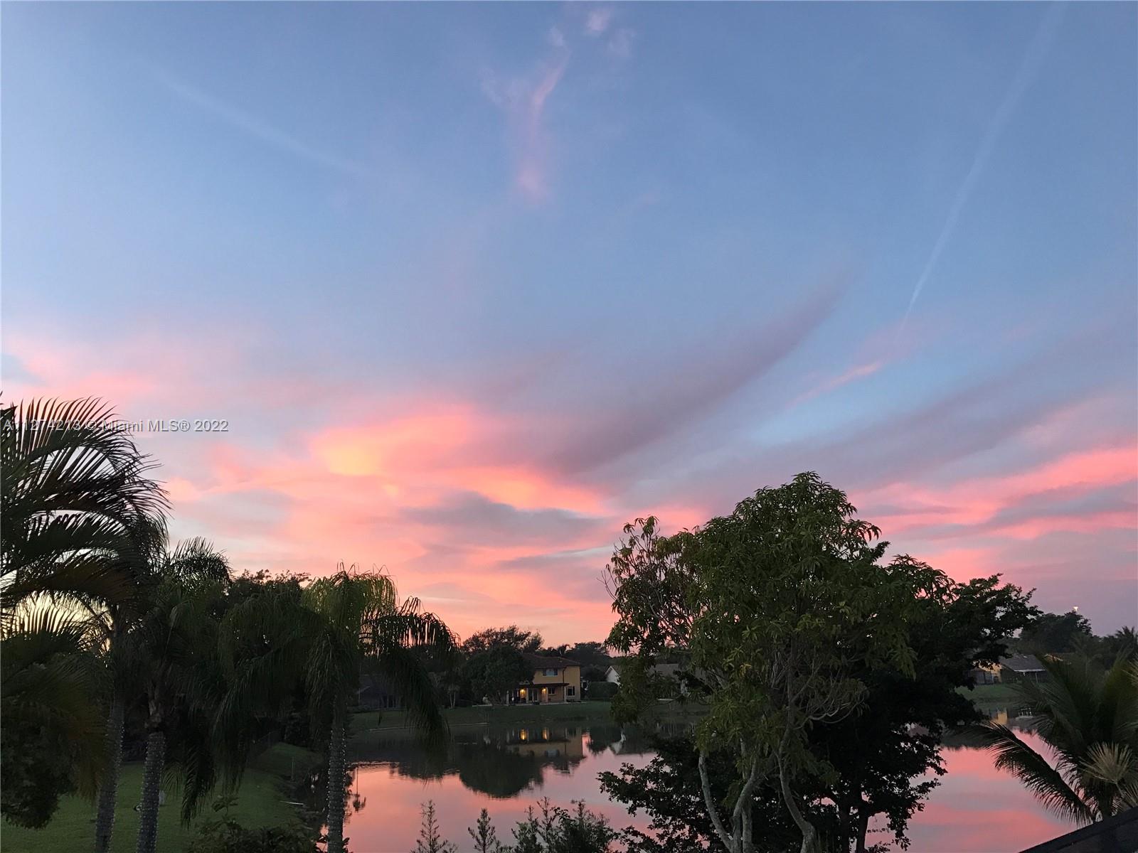 Stunning sunset views over the lake.