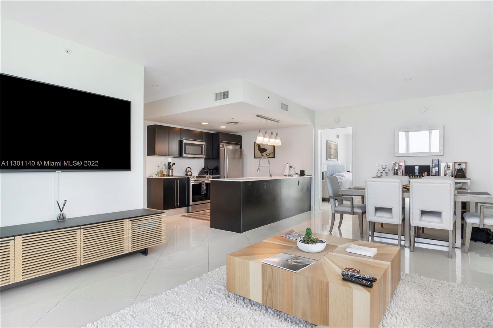 Living room and kitchen