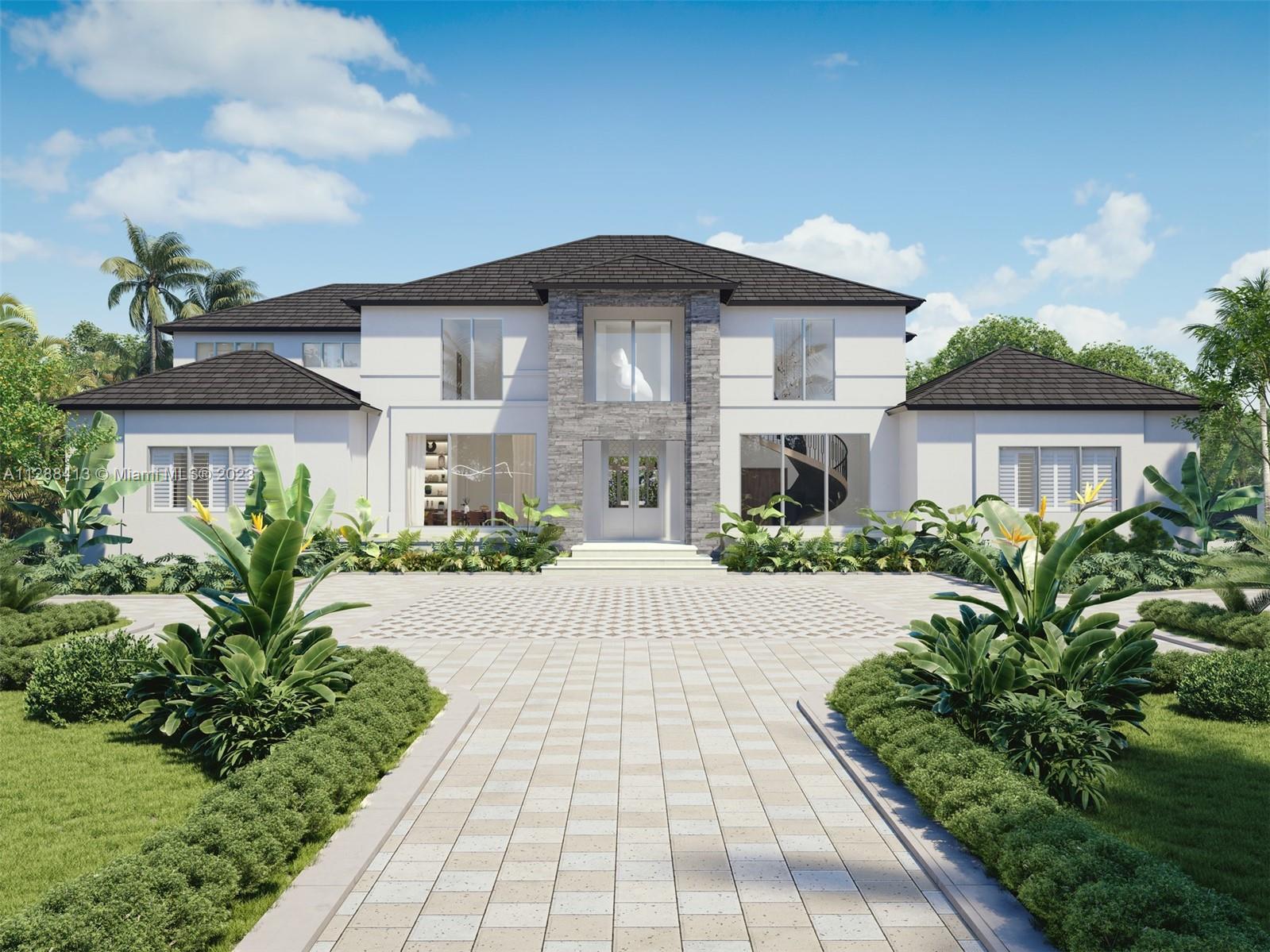 Extraordinary 2024 Brand-new Contemporary-Style Estate located in North Pinecrest. This magnificent new build sits on an acre of land & surrounded by lush landscaping. With over 11,000sf in living space, this home is perfect for entertaining at a grand scale. Amazing pre-construction opportunity for the discerning buyer who wants to customize and choose all their finishes. Discover a unique floorplan with an infusion of rich woods & floor to ceiling glass. Expansive living areas & bonus rooms such as home theatre, den/office, and separate guest house. Seamlessly transition from indoor to outdoor living with connecting pergola, summer kitchen, covered terrace, gazebo, fire pit lounge area, swimming pool/spa, & 4-car gar that can be expanded to accommodate 8 cars. Excellent schools nearby.