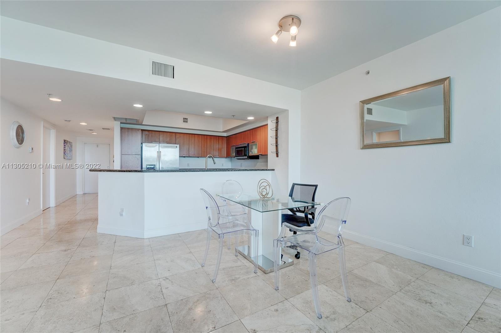 Kitchen with granite countertops