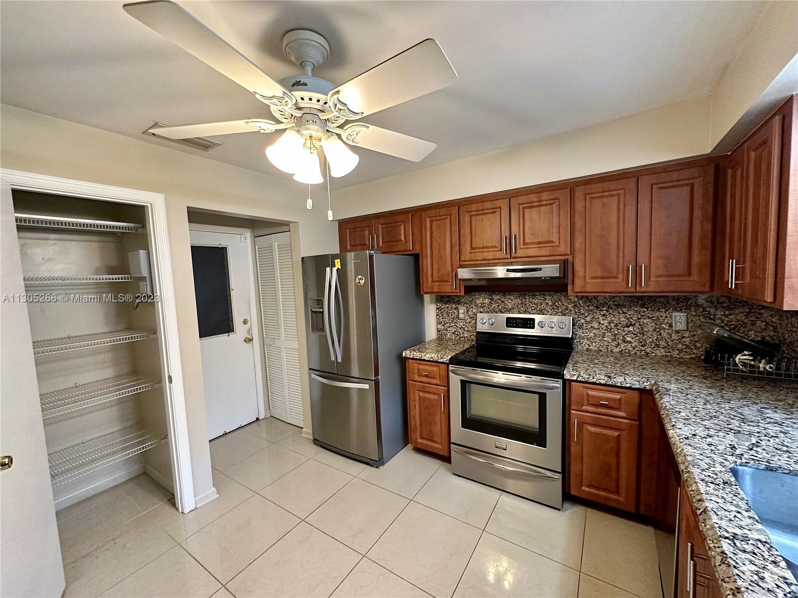 Large kitchen with pantry