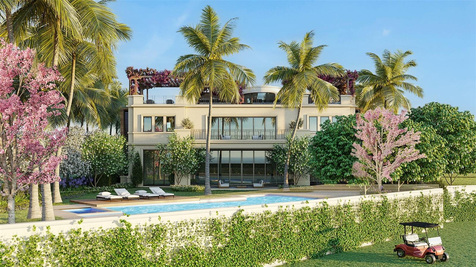 LIVE IN THE EPITOME OF LUXURY AT FISHER ISLAND'S FIRST TRUE CUSTOM SINGLE FAMILY HOME MANSION FEATURING STUNNING BAY + GOLF COURSE VIEWS. 7 Bed/7 Bath + 3 Powder Modern Tuscan Estate w/Private Infinity Pool & Rooftop Terrace Sits on a Lush 16,177 SF Lot in The Links Estates, Fisher Island's Brand New Neighborhood & Bespoke Collection of SF Homes. Enjoy 10,000 Interior SF +nearly 4,000SF of Terraces & Balconies set on the P.B.Dye Golf Course's Most Picturesque Water Feature Hole. Custom Built by ASR Construction w/2 Main Levels+5 Car Garage+ Extensive 3rd Level Private Rooftop w/Spa & Outdoor Kitchen/Dining. Bright & Airy European Interiors & Furnishings by INDELUX +Outdoor Spaces by Enzo Enea. Perfect Fit for those seeking Private Setting w/Ample Space & Close-Knit Community. Delivery 2025
