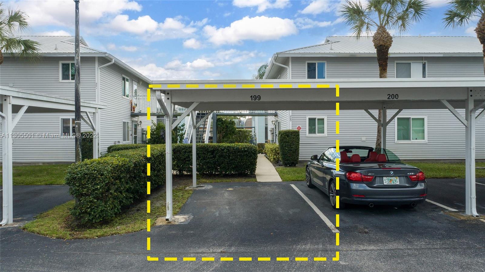 View of the dedicated parking space.