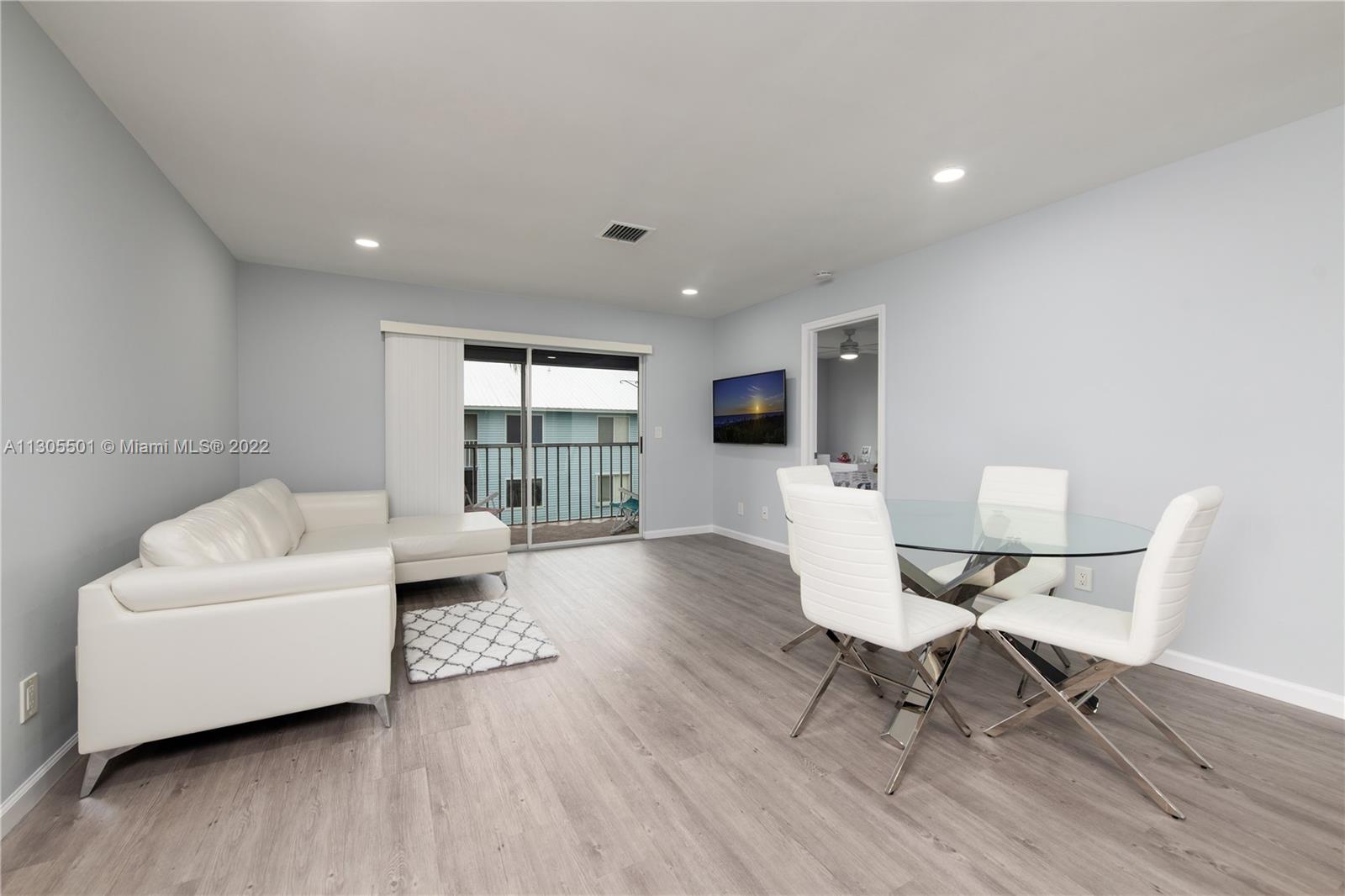 View from the entrance towards the living room space.