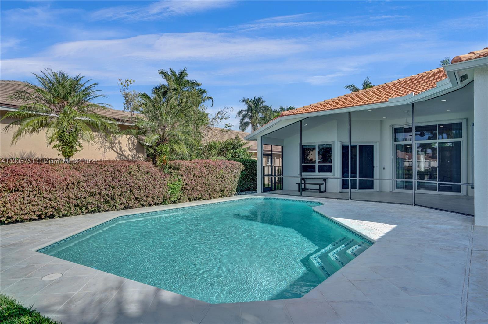 Love that the pool is within the fenced yard and you still have a screened area of the patio.