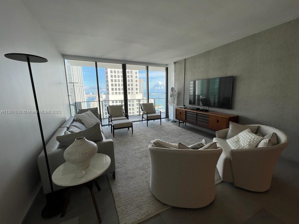 The most desired 03 line at Brickell City Center Reach, experience living with spectacular Bay and City views from this 3 bed + Den, 3.5 baths split floor plan. Private access to the BCC shopping and dining. This bright and spacious unit features over 50 linear feet of balcony accessible from every bedroom and the living area, floor to ceiling windows and doors, Italkraft cabinets, quartz countertops and premium Bosch appliances. Amenities includes BBQ grills, indoor and outdoor gym, heated lap and social pool, pool side cafe, Spa with Sauna, steam room and dipping pool and children's playroom.
