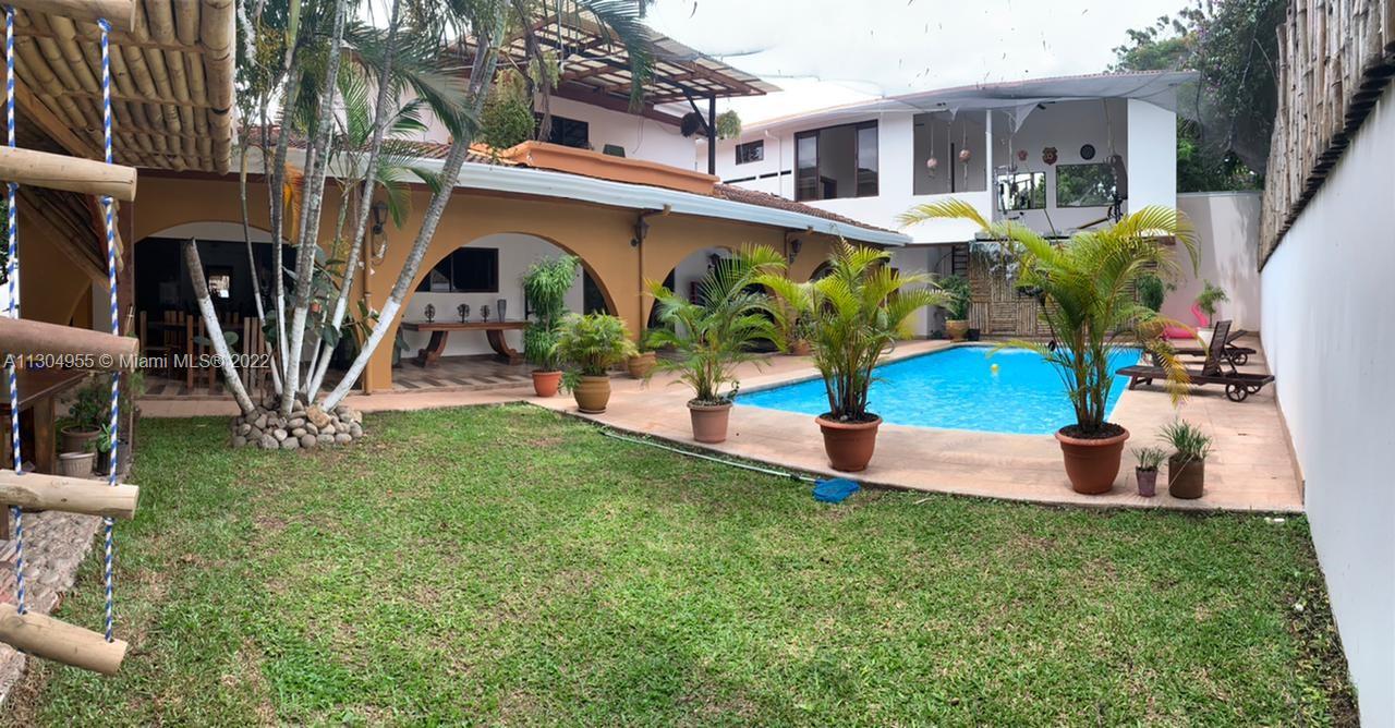 Pool with cascading waterfall
