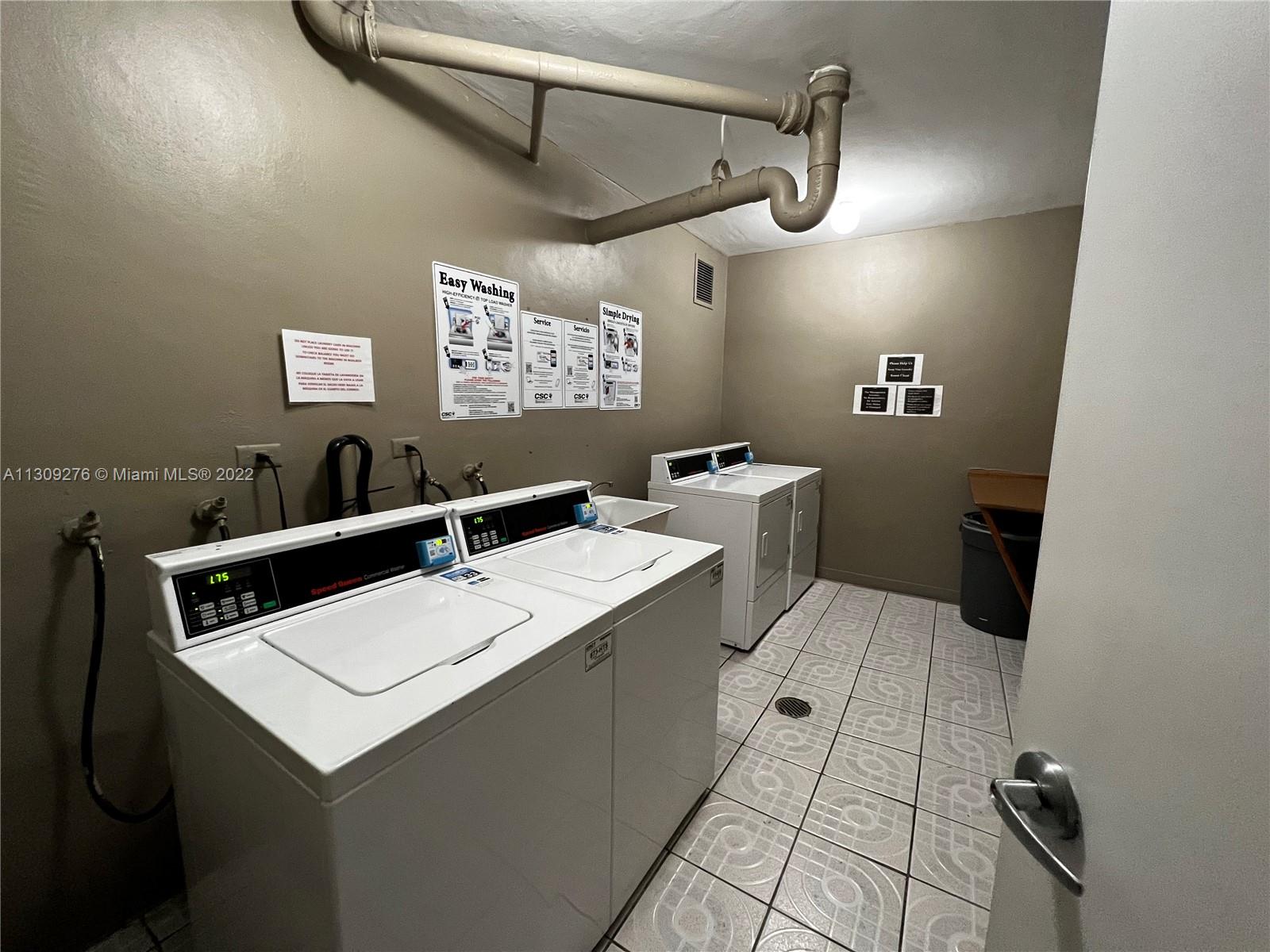 laundry facility in the same floor