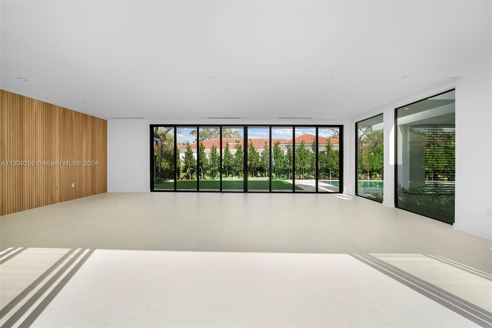 Covered terrace looking to family room