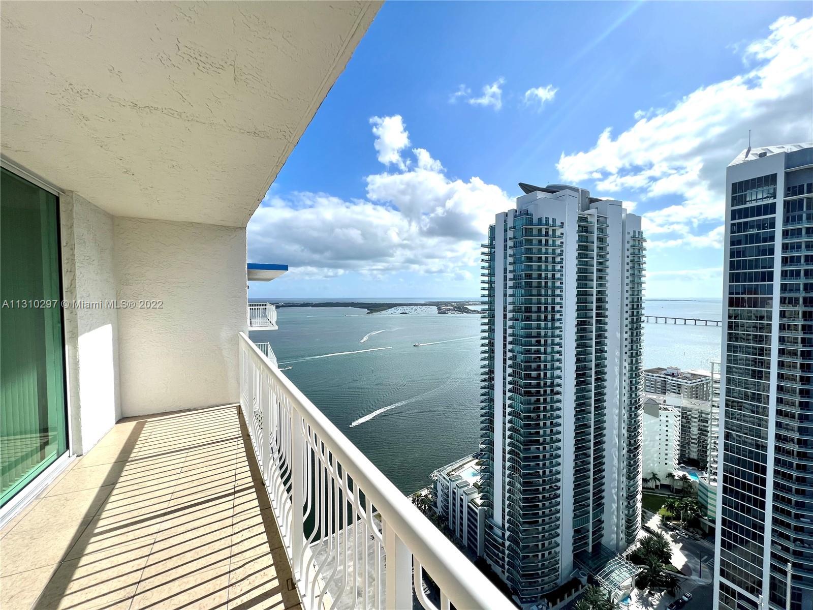 Spectacular  views from this updated 1/1 in sought after Brickell bay neighborhood.  Steps to the heart of Brickell with views of the city, and the bay. Large balcony with endless views. Tile floors through out. Can be sold furnished.  Great investment Short term rental allowed