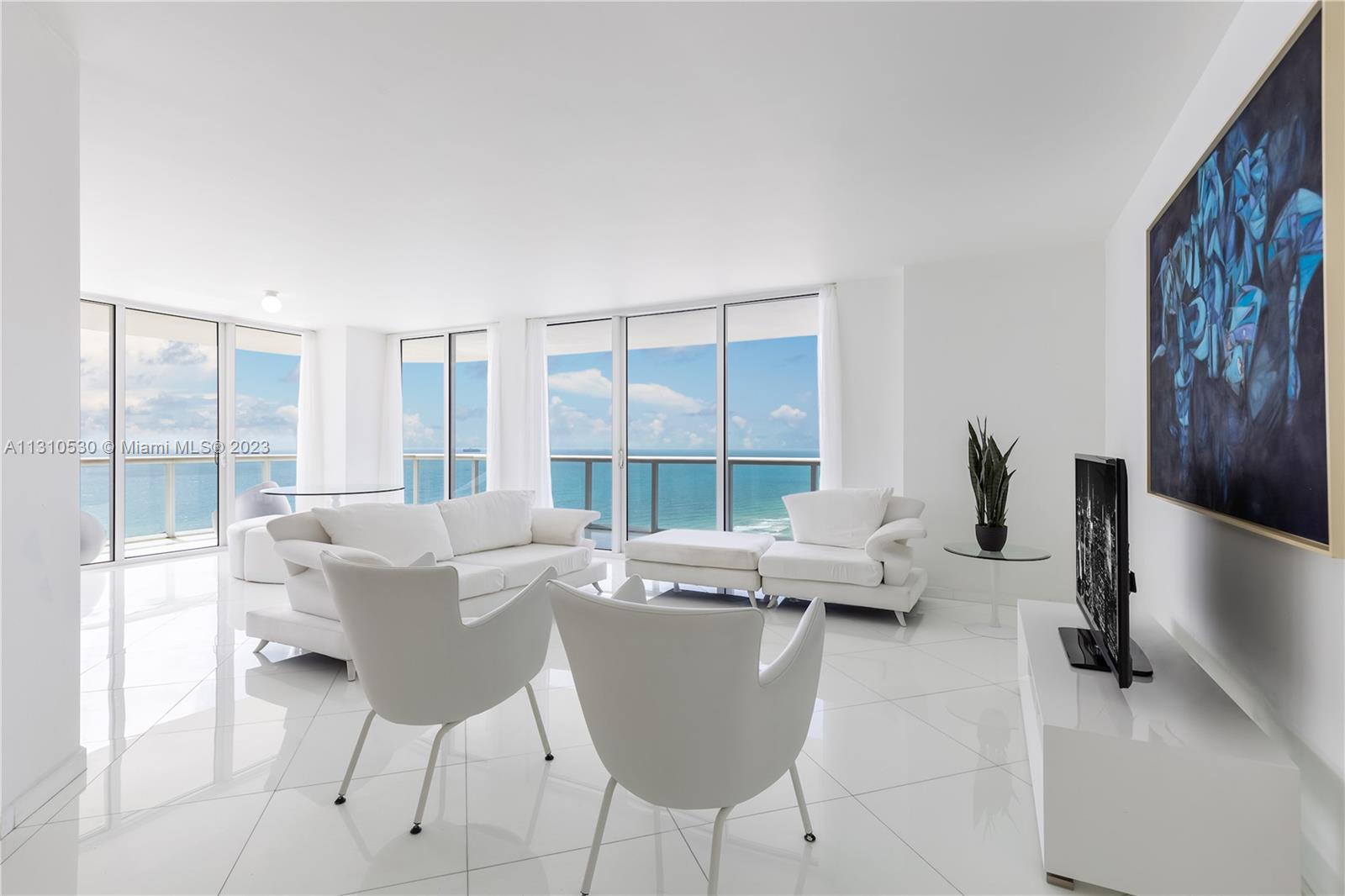 AKOYA's best line - Southeast corner, 3 bedroom residence in the sky! Own the spectacular views of the Atlantic Ocean to Downtown Miami. Floor-to-ceiling windows and white marble floors throughout. The building offers excellent amenities; Beach service, gym, racquetball/tennis court, sauna, grilling area, 24-hour security/concierge, business center, and valet parking. Close to shops, restaurants, schools, and hospitals. Two parking spaces. THE PRICE IS FIRM. NOT NEGOTIABLE.