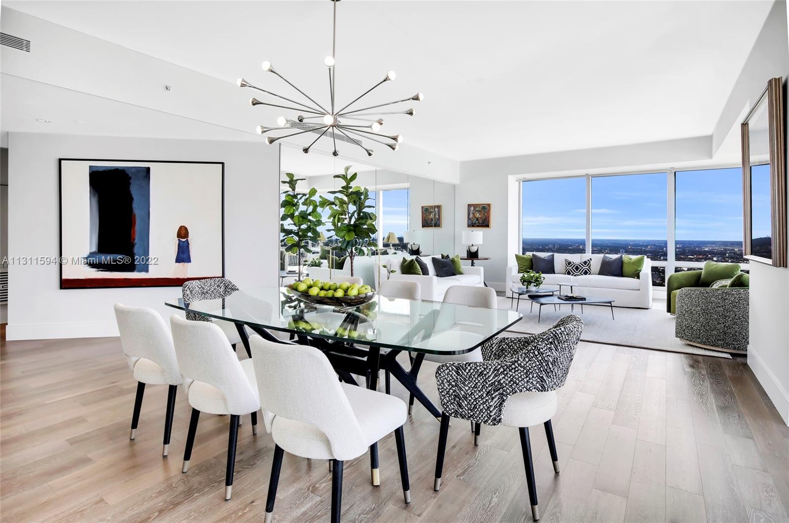 Dining Room with Incredible Views of Brickell Miami Four Seasons 64C