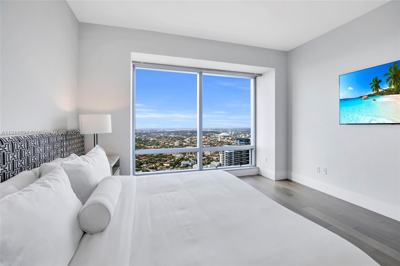 Living Room with Incredible Views of Brickell Miami Four Seasons 64C