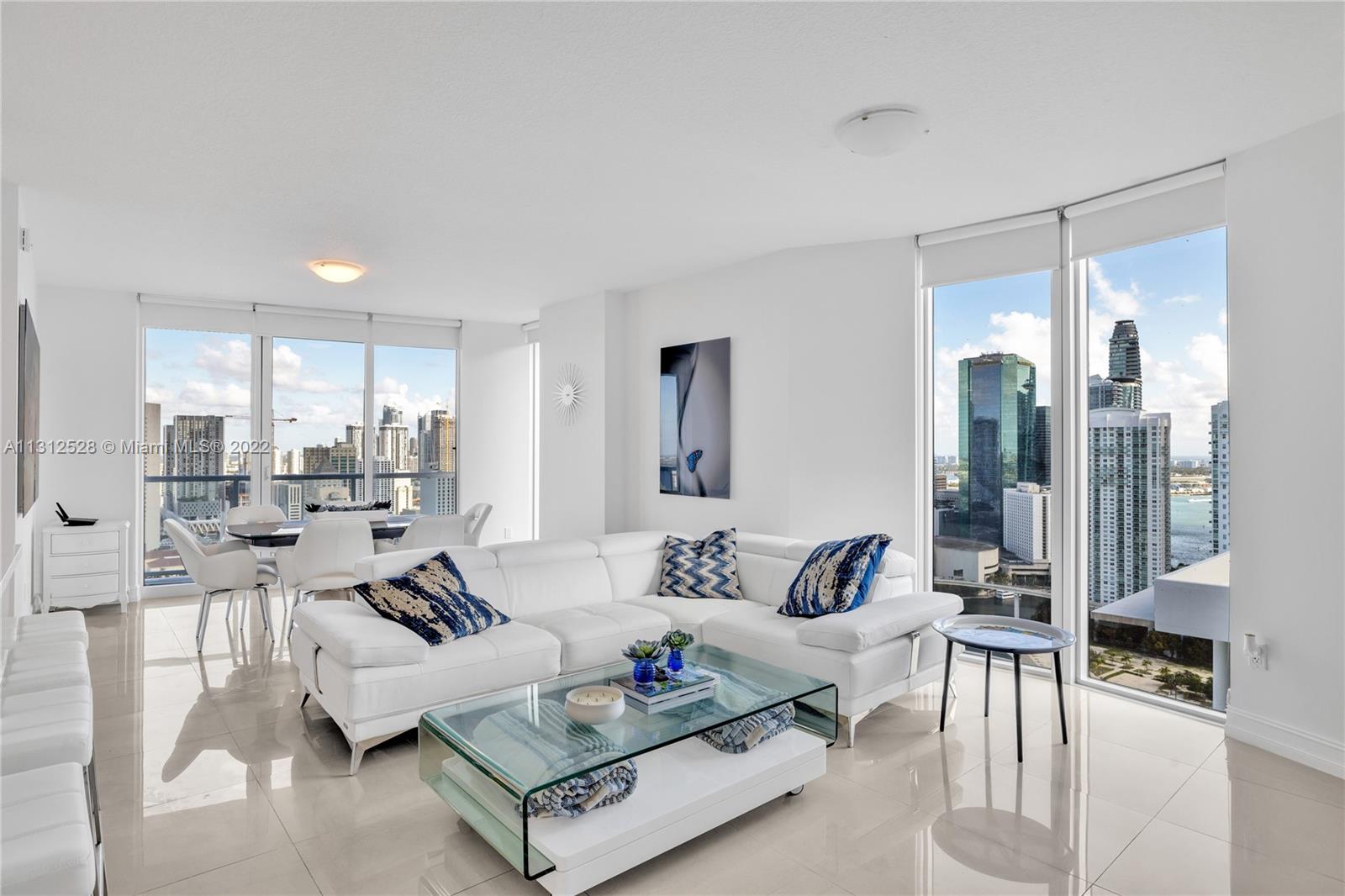 Beautiful panoramic river and city views in this turn-key, 3 bedroom and 3 bathroom condo at Latitude. Unit is impeccable and ready for the Buyer to move-in. Building is just steps from Brickell City Centre. ! assigned parking. *Not subject to appraisal. Easy to show with a 24-hr notice. Text agent.