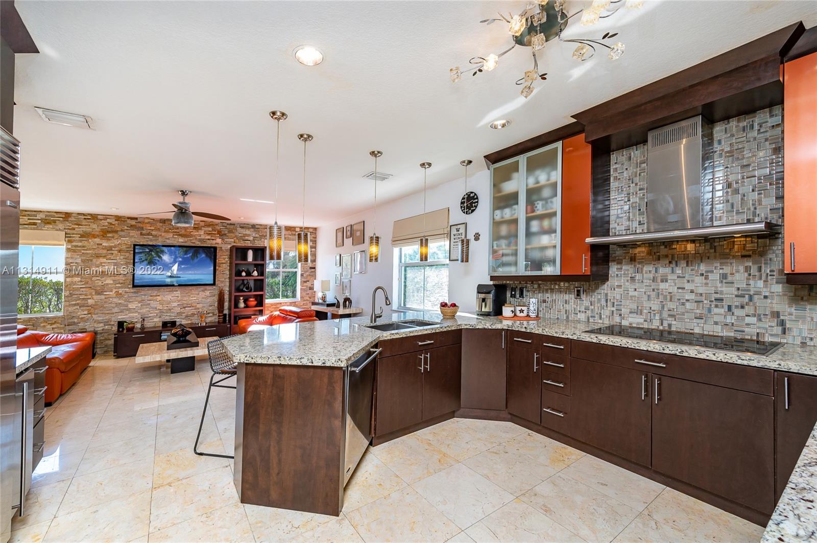 Great open kitchen to the family room